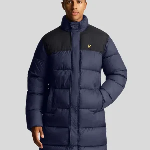 Longline wadded puffer - dark navy