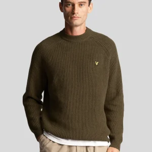 Shaker stitch mock neck - olive