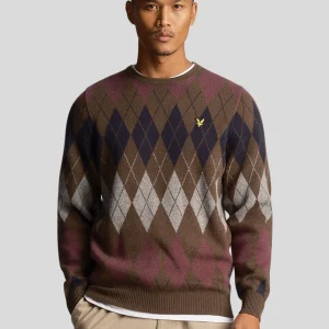 British argyle crew neck - olive
