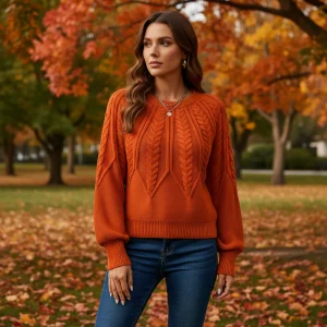 Kabelgebreide trui - Karin