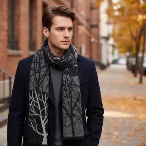 Geruit heren sjaal kasjmier mix - HeatLoom