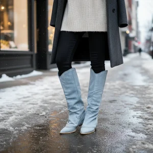 Knie hoge Denim Stiefels - Angela