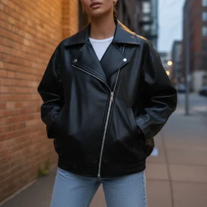 Kunstlederen motorjack - Stella