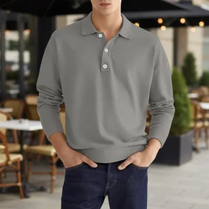 Langarm Poloshirt Voor Heren - Oskar