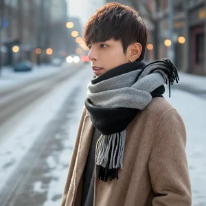 Lange Kasjmier Sjaal Met Fransen - Cashmora