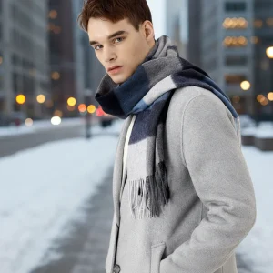 Lange wollen sjaal met ruitjespatroon - Cozyloom