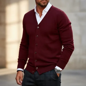 Lichte Warme Trui Met Knopenlijst - Elijah