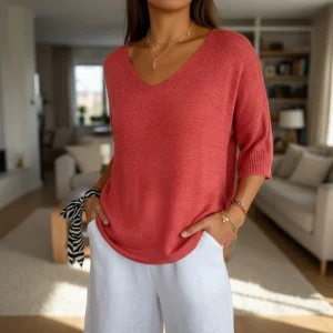 Luchtig V-hals Top - Sapphira