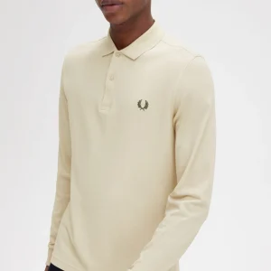 LS plain fred perry shirt - oatmeal