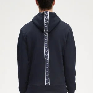 Tape detail hooded sweatshirt - navy
