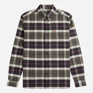 Brushed tartan shirt - field green