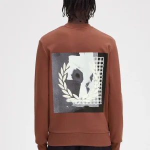 Rave graphic sweatshirt - whisky brown