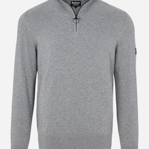 Cotton half zip knit - anthracite marl