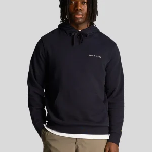 Loopback embroidered hoodie - dark-navy