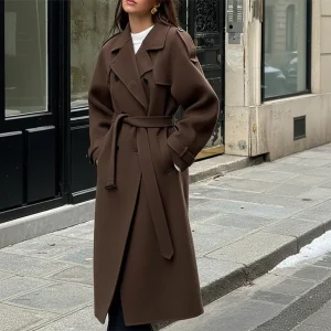 Maxi Mantel met Tailleband - Faye