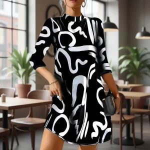 Mini Jurk Met Lange Mouwen - Nina