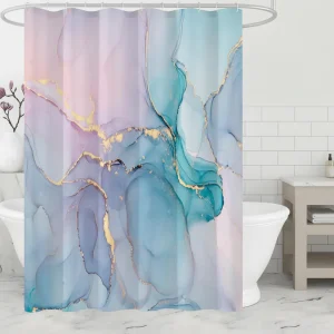 Modern gemarmerd douchegordijn - Aquarellea