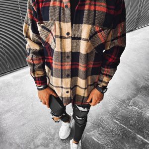 Uniseks Oversized Shirt geruit met Lange Mouwen & Modern Design – Elvano