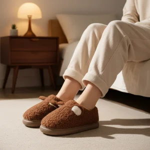 Pluche Slippers Met Plateauzool - PlushWalk