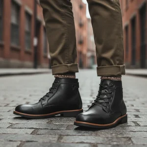 Retro Enkellaarsjes van Leer - Timothy