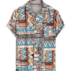 Zomers Dames Shirt met Etnische Print en Borstzak – Nova