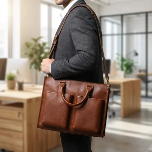 Ruime Zakelijke Aktetas - Leatheron