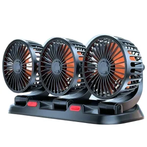 360° Verstelbare 3-Kop Auto Ventilator USB/12V/24V – AirFlow
