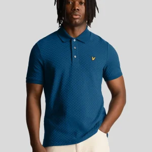 Grid texture polo shirt - apres navy