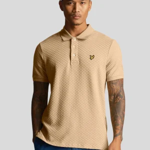 Grid texture polo shirt - cairngorms khaki
