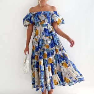 Off-Shoulder Midi-jurk – Talia