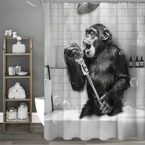 Zwart-wit Bedrukte Douchegordijn - ShowerChimp