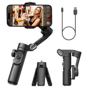 3-Assige Smartphone Gimbal Stabilizer met AI Tracking & Gezichtsdetectie – Alvion