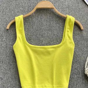 Rugloze Cropped Tanktop in Effen Kleur – Zayra