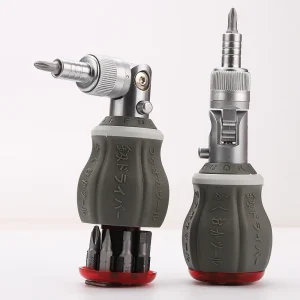 8-in-1 Multifunctionele Ratelschroevendraaier met Verstelbare Hoek – FlexiGrip