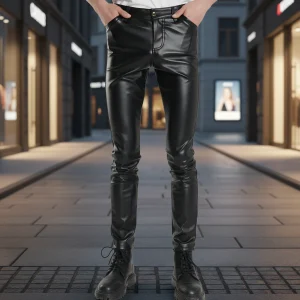 Skinny Fit Leren Broek - Heinrich