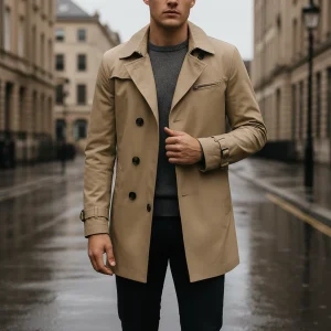 Gestructureerde Trenchcoat Met Schoudervullingen - Warren