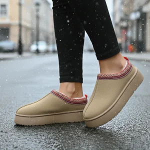 Wildlederlook Huisschoenen Met Voering - WarmLoafer