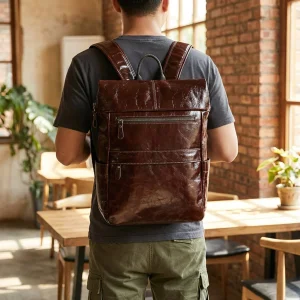 Toplaag Runderleren Rugzak - Leatherlyx