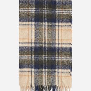New check tartan scarf - sand beige plaid