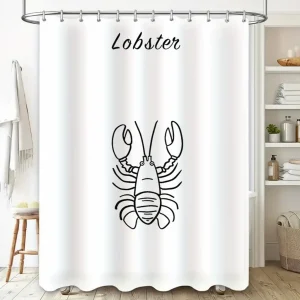 Waterafstotende polyester douchegordijn - ShoreClasp