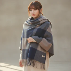 Zachte Kasjmier Sjaal Met Ruitpatroon - AutumnCloak