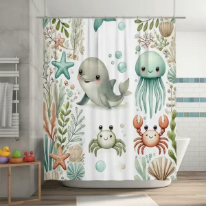 Zacht Stoffen Douchegordijn - SeaSnuggle