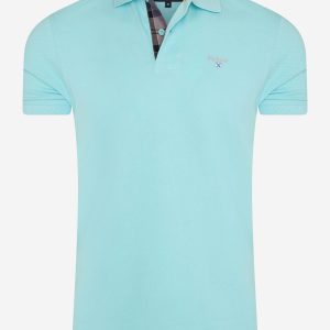 Tartan pique polo - aqua marine