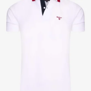 Hawkeswater tipped polo - white red blue