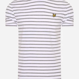 Breton stripe t-shirt - mid grey marl