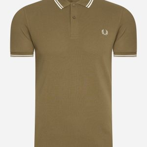 Twin tipped Fred Perry shirt - shaded stone snow white ecru