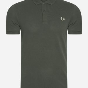 Plain fred perry shirt - fieldgreen oatmeal