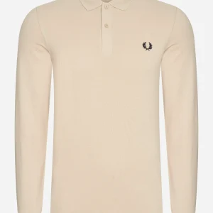 Ls plain fred perry shirt - oatmeal black
