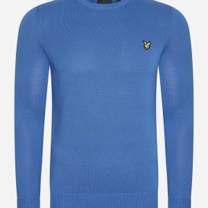 Cotton crew neck jumper - spring blue