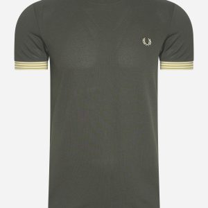 Striped cuff t-shirt - field green